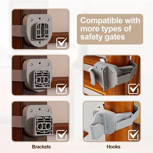 2-Pack No Hole Stairway Baby Gate Mounting Kit | No‑Drill Retractable Baby Gates Part Fit 1.9"–3.74" Round & 2.76"–3.74" Square Posts in Kuwait