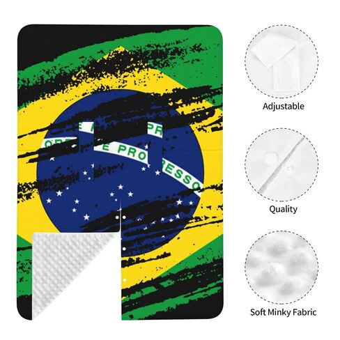 Vintage Brazilian Flag Baby Car Seat Cover & Breastfeeding Nursing Cover - Breathable Stretch Fabric Multi-Use Nursing Cover for Breastfeeding in Kuwait