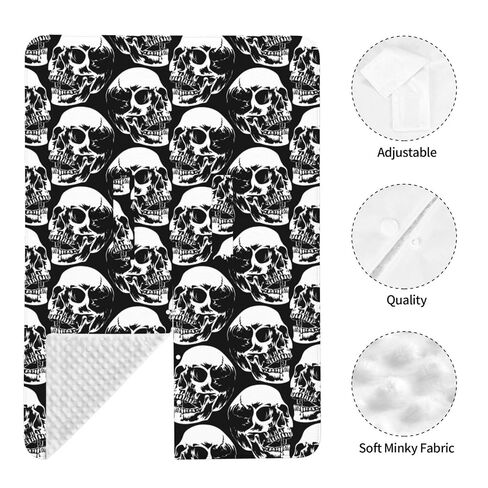 Black Skull Head Baby Car Seat Cover & Breastfeeding Nursing Cover - Breathable Stretch Fabric Multi-Use Nursing Cover for Breastfeeding in Kuwait