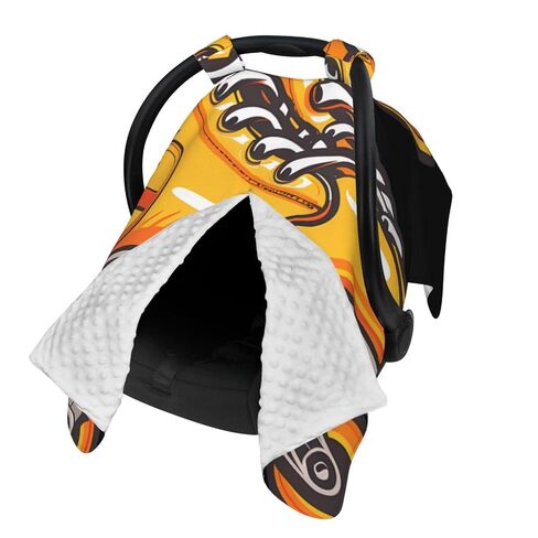 Roller Skates Print Baby Car Seat Cover & Breastfeeding Nursing Cover - Breathable Stretch Fabric Multi-Use Nursing Cover for Breastfeeding in Kuwait