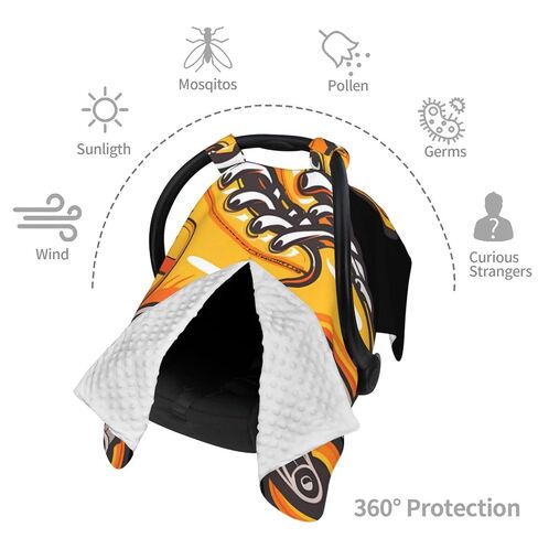 Roller Skates Print Baby Car Seat Cover & Breastfeeding Nursing Cover - Breathable Stretch Fabric Multi-Use Nursing Cover for Breastfeeding in Kuwait