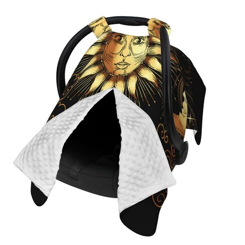Sun Crescent Moon Stars Astrology Tarot Cards Baby Car Seat Cover & Breastfeeding Nursing Cover - Breathable Stretch Fabric Multi-Use Nursing Cover for Breastfeeding in Kuwait