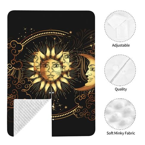 Sun Crescent Moon Stars Astrology Tarot Cards Baby Car Seat Cover & Breastfeeding Nursing Cover - Breathable Stretch Fabric Multi-Use Nursing Cover for Breastfeeding in Kuwait