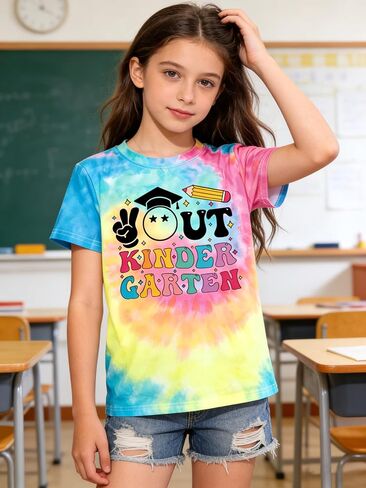 UNIQUEONE Kindergarten Graduation Shirt Kids - Out Kindergarten Tee Girls 2026 Last Day of School Short Sleeve Top in Kuwait