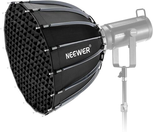 NEEWER Basics Parabolic Softbox Bowens Mount, 47" Quick Release Soft Box Light Diffuser/Grid/Bag Compatible with Godox Compatible with Aputure 600d Studio Photography Video Recording Lighting, NS39P | Soft Box with Diffuser/Grid/Bag, Compatible with Godox in Kuwait