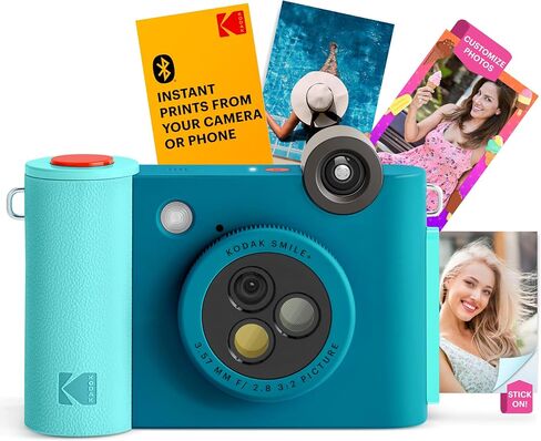 KODAK Smile+ 2-in-1 Digital Instant Print Camera & Wireless Bluetooth Photo Printer + KODAK 2"x3" Premium Photo Paper (50 Sheets) in Saudi Arabia
