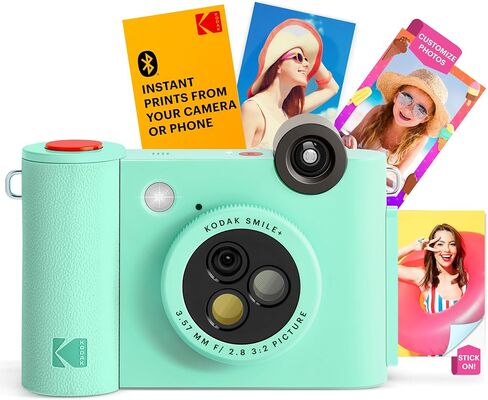 KODAK Smile+ 2-in-1 Digital Instant Print Camera & Wireless Bluetooth Photo Printer + KODAK 2"x3" Premium Photo Paper (50 Sheets) in Saudi Arabia