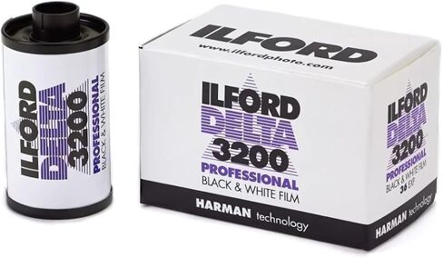 Ilford Delta 3200 B and W Film 35mm 36 Exp (2 Pack) | High-Speed Panchromatic B and W Negative Film, Ei 3200/36, 36 Exposures per Roll, Pack of 2 in Kuwait