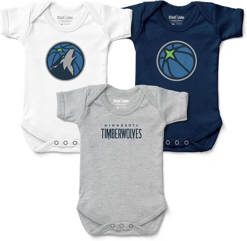 Designs by Chad & Jake Official NBA Team Newborn & Infant 3-Pack Short Sleeve Bodysuits - Sizes 0–24 Months in Kuwait