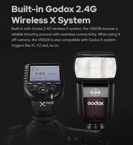 Godox V860III-N TTL 2.4G GN60 Camera Flash, 76W 1/8000s HSS, 2600 mAh Rechargeable Li-on Battery, 2W LED Modelling Light, Godox V860 Series Third Generation Speedlite for Nikon (Godox V860IIIN) in Saudi Arabia