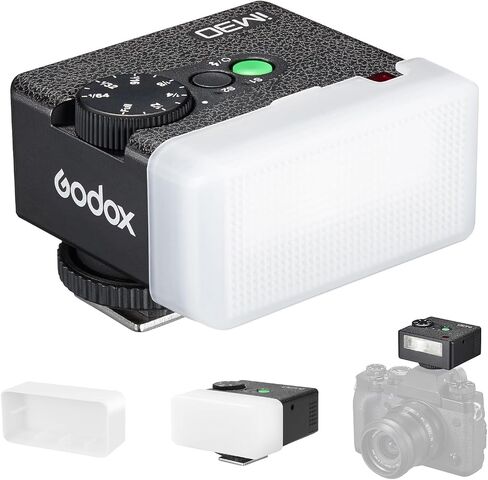 Godox iM30 Mini Camera Flash with Diffuser GN 15 7 Levels Flash Power CCT 6500K±200K Mini Flash Speedlite 230 Full-Power Flashe for Canon Sony zv1 zve10 Ricoh gr3 Nikon Fuji Olympus Camera in Kuwait