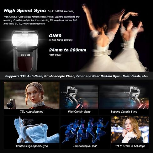 Godox TT600 HSS 1/8000s GN60 Flash Speedlite with Godox X2T-N Remote Trigger Transmitter,Built-in 2.4G Wireless X System Compatible for Nikon Cameras in Kuwait