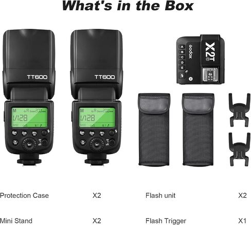 Godox TT600 HSS 1/8000s GN60 Flash Speedlite with Godox X2T-N Remote Trigger Transmitter,Built-in 2.4G Wireless X System Compatible for Nikon Cameras in Kuwait