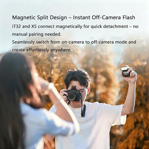Godox iT32 TTL Camera Flash with X5S Trigger HSS GN18 for Sony | 2.4G Wireless, magnetic hotshoe & trigger 2-in-1, touch screen, LED modeling light, rotatable head, USB-C, 1.5s recycle in Kuwait