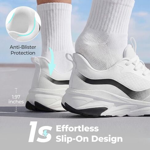 SMILIN Women's Walking Running Shoes with Arch Support, Athletic Comfortable Cushioned Lightweight Tennis Shoes, Lace Up Fashion Sneakers for Standing All Day Work Gym Workout Travel Cross Training in Kuwait