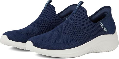 Skechers Women's Hands Free Slip Ins Ultra Flex 3.0 Smooth Step, Navy, 8.5 Wide in Kuwait