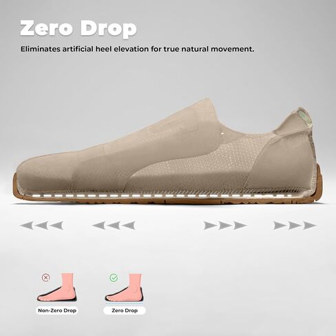 AIRHAS Womens Wide Toe Box Barefoot Shoes Zero Drop Fashion Sneakers for Women Walking Casual Minimalist Shoes(Brown/Gum,8.0) in Kuwait