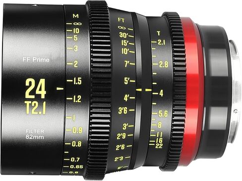 Compatible for Canon, 24mm T2.1 FF Cine Lens PL/EF/E/RF | Full Frame design, cinematic imaging, manual focus control, multi mount support(EF) in Kuwait