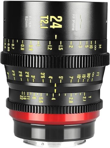 Compatible for Canon, 24mm T2.1 FF Cine Lens PL/EF/E/RF | Full Frame design, cinematic imaging, manual focus control, multi mount support(EF) in Kuwait