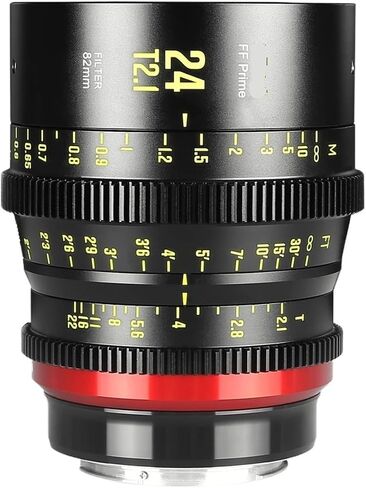 Compatible for Canon, 24mm T2.1 FF Cine Lens PL/EF/E/RF | Full Frame design, cinematic imaging, manual focus control, multi mount support(EF) in Kuwait