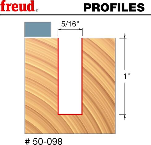 Freud 50-098: 5/16" (Dia.) Top Bearing Flush Trim Bit with 1/4" Shank,Red | 1/4" Shank, 2 Cutters, 24000 RPM, TiCo Hi-Density Carbide for Maximum Performance, For Template & Pattern Routing - 50-098 in Kuwait