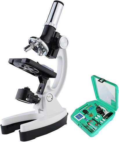 ZTBH Microscope Accessories Kit Microscope Binocular with Accessories Kit 100X-1200X All-Metal Microscope Biology Microscope Slides(Ad Sections) in Kuwait