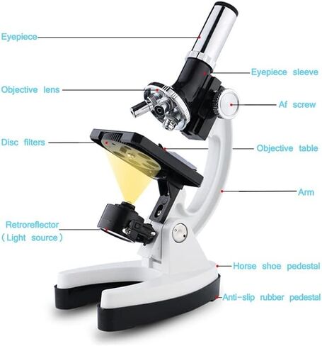 ZTBH Microscope Accessories Kit Microscope Binocular with Accessories Kit 100X-1200X All-Metal Microscope Biology Microscope Slides(Ad Sections) in Kuwait