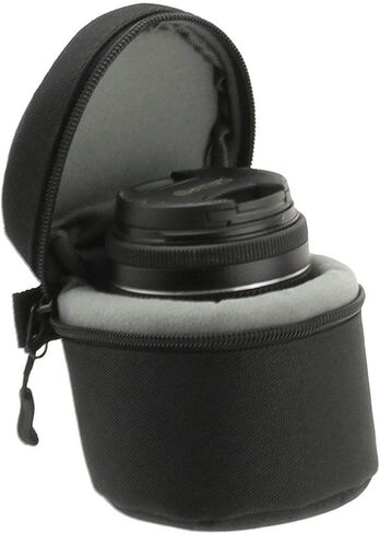 Navitech Black Water Resistant Camera Lens Protective Case Pouch Compatible with Olympus M.Zuiko 12mm F2.0 | Olympus M.Zuiko 17mm F1.8 | Olympus M.Zuiko 25mm F1.8 in Kuwait