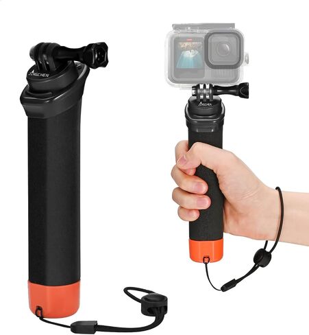 Waterproof Floating Hand Grip for GoPro DJI Action Camera Handle Mount | Quick release floating grip with DJI Osmo Actio 6/5/4/3 Gopro 13/12/11/10/9 Akaso Action Camera Accessories for Water Sports in Kuwait