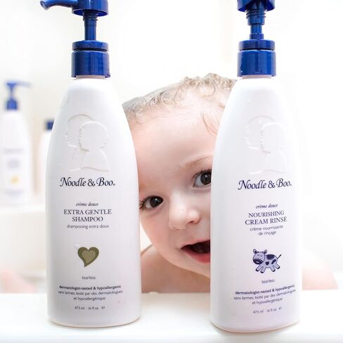 Noodle & Boo Extra Gentle Baby Shampoo (16 fl oz) & Soothing Body Wash (16 fl oz) Bundle | Tear-Free, Hypoallergenic, Plant-Based, Pediatrician-Tested, Baby Bath Essentials for Sensitive Skin & Scalp in Kuwait