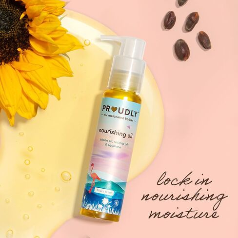 PROUDLY Nourishing Baby & Hair Oil by Gabrielle Union & Dwyane Wade, Baby Oil Gel for Dry, Sensitive Skin & Textured Hair, Black & Brown Babies, Vitamin E, 3oz in Kuwait