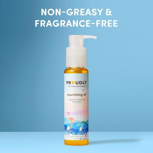 PROUDLY Nourishing Baby & Hair Oil by Gabrielle Union & Dwyane Wade, Baby Oil Gel for Dry, Sensitive Skin & Textured Hair, Black & Brown Babies, Vitamin E, 3oz in Kuwait