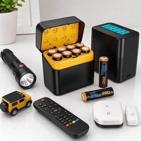 Rechargeable AA Batteries Lithium with Charger, 8-Pack 1.5V 3090mWh Long Lasting Double A Batteries with LCD Display, Cycle Times Up to 2500 – Fast Charging for Blink Outdoor Cameras & Toys in Kuwait