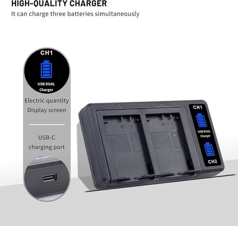 2-Pack EN-EL25 EN-EL25A Battery with Dual Charger for Nikon Z30 Z50 Z50II | ZFC Cameras, MH-32 Charger in Kuwait