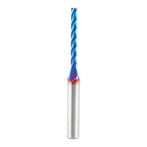 Amana Tool Up Cut Solid Carbide Spiral 2D/3D Carving Router Bit, 46292-K, Flat Bottom 0.10 Deg A x 1/8 D x 1-3/32 x 1/4 Sh x 2-½" L x 4 Flute in Kuwait