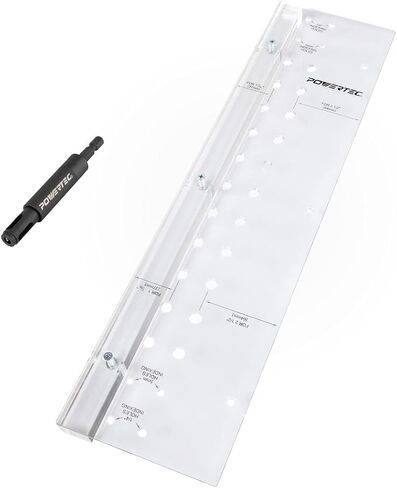 POWERTEC Shelf Pin Jig with 1/4" Self Pin Bit, Self Centering Drill Bit for 3/8' Holes, Woodworking Tool for Installing Shelf Pegs & Making Shelves & Cabinets (71653) in Kuwait