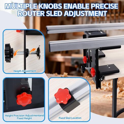 48 Inch Adjustable Router Sled for Flattening Slabs, Reinforced Rails | Adjustable Slab Flattening Gig with Reinforced Rails for Smooth Wood Surfacing, Planing Live-edge Slabs and DIY Woodworking in Kuwait