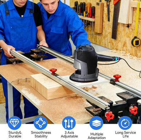 48 Inch Adjustable Router Sled for Flattening Slabs, Reinforced Rails | Adjustable Slab Flattening Gig with Reinforced Rails for Smooth Wood Surfacing, Planing Live-edge Slabs and DIY Woodworking in Kuwait