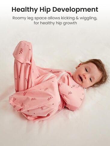 GROWNSY Swaddle Sleep Sack 3-6 Months, Starfish Design Baby Swaddle Sack, Dual-Zipper for Easy Diaper Changes, Proper Hip Development & Openable Foot Button, 12-20lbs, Pink in Kuwait
