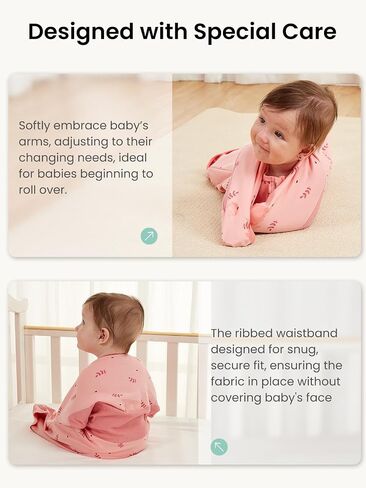 GROWNSY Swaddle Sleep Sack 3-6 Months, Starfish Design Baby Swaddle Sack, Dual-Zipper for Easy Diaper Changes, Proper Hip Development & Openable Foot Button, 12-20lbs, Pink in Kuwait