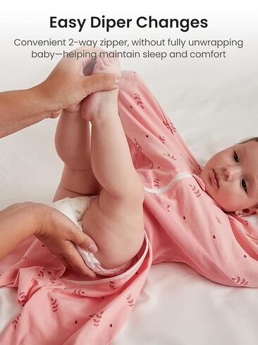 GROWNSY Swaddle Sleep Sack 3-6 Months, Starfish Design Baby Swaddle Sack, Dual-Zipper for Easy Diaper Changes, Proper Hip Development & Openable Foot Button, 12-20lbs, Pink in Kuwait
