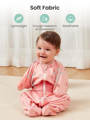 GROWNSY Swaddle Sleep Sack 3-6 Months, Starfish Design Baby Swaddle Sack, Dual-Zipper for Easy Diaper Changes, Proper Hip Development & Openable Foot Button, 12-20lbs, Pink in Kuwait