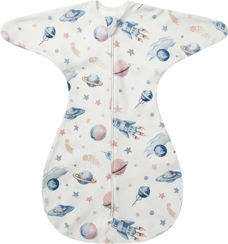 ZIGJOY Swaddle Sleep Sack 6-12 Months, 1.0 Tog Cotton Baby Swaddle Blanket | 100% Cotton - Soft & Breathable & Non-shrink, 2-way Zipper for Easy Diaper Changes, Long Sleeves Allow Self-soothing in Kuwait