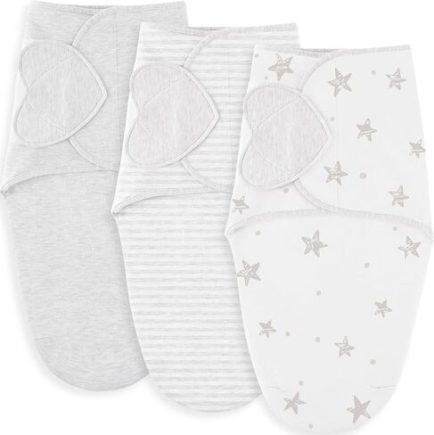 Susurration Swaddle Sleep Sacks 3 Pack 100% Muslin Cotton Swaddle Blanket Small Baby Wrap for 3-6 Months Newborn Sleep Sack Girls,Boys,Infants Essentials,Adjustable Wearable Sleeping Sack(Blue) in Kuwait