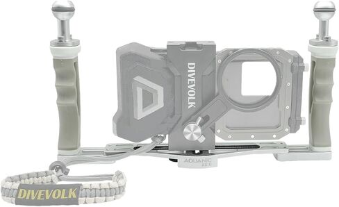 AQUANIC Underwater Camera Tray Handheld Stabilizer Tray Bracket for Camera Housing, Handle Aluminum Diving Grip for Gopro Divevolk, TG-5/6, RX100 V and Other Action Camera (Black) in Kuwait