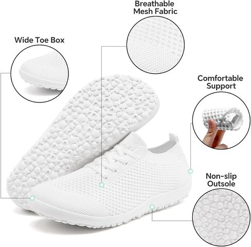 Women's Barefoot Shoes Walking Slip On Soft Minimalist Wide Toe Box Zero Drop Casual Comfy Fashion Sneakers for Womens Yoga in Kuwait