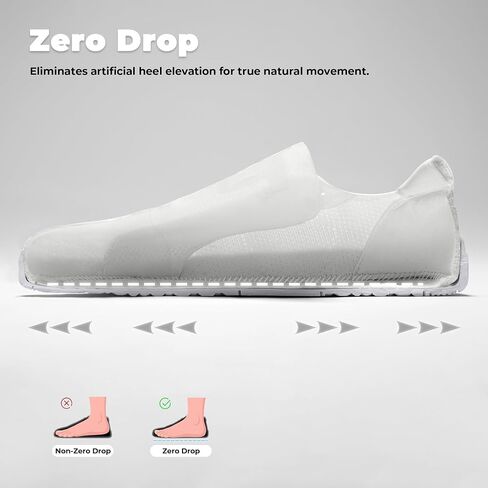 AIRHAS Womens Wide Toe Box Barefoot Shoes Zero Drop Fashion Sneakers for Women Walking Casual Minimalist Shoes(White,8.5) in Kuwait