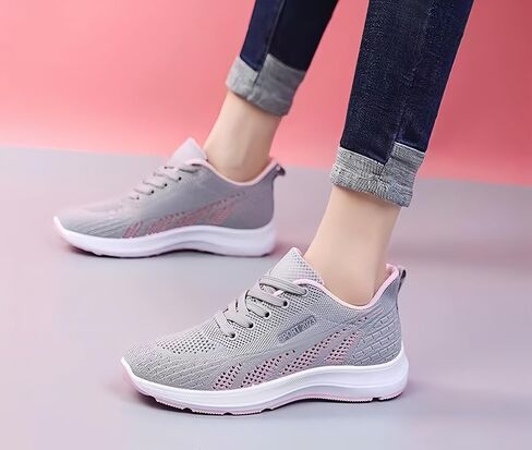 Women's Walking Shoes Lightweight Breathable Knit Mesh Casual Sneakers in Kuwait