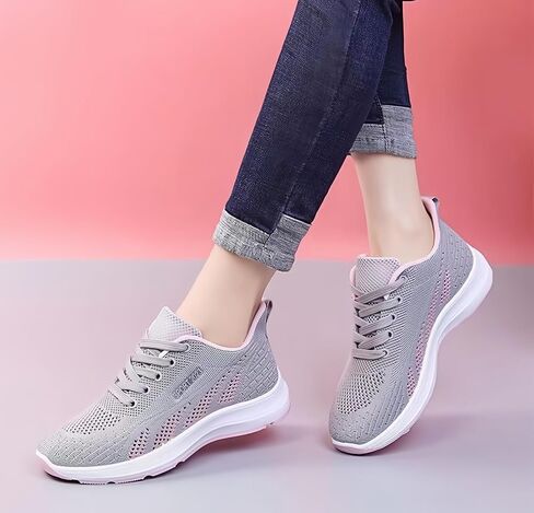 Women's Walking Shoes Lightweight Breathable Knit Mesh Casual Sneakers in Kuwait