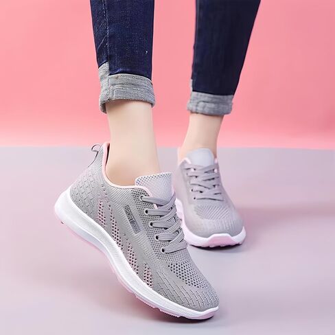 Women's Walking Shoes Lightweight Breathable Knit Mesh Casual Sneakers in Kuwait